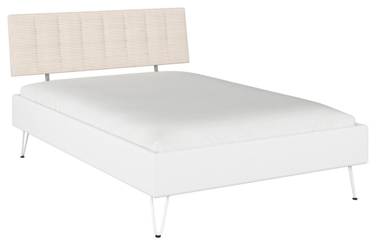 BETT 140/200 cm  in Weiß  - Weiß, Design, Holzwerkstoff/Textil (140/200cm) - Carryhome