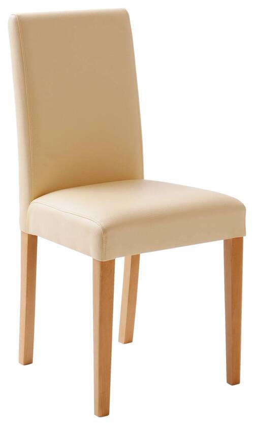 STUHL Lederlook Buchefarben, Beige - Beige/Buchefarben, KONVENTIONELL, Holz/Textil (44/92/57cm) - Carryhome
