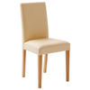 STUHL Lederlook Beige, Buchefarben  - Beige/Buchefarben, KONVENTIONELL, Holz/Textil (44/92/57cm) - Carryhome