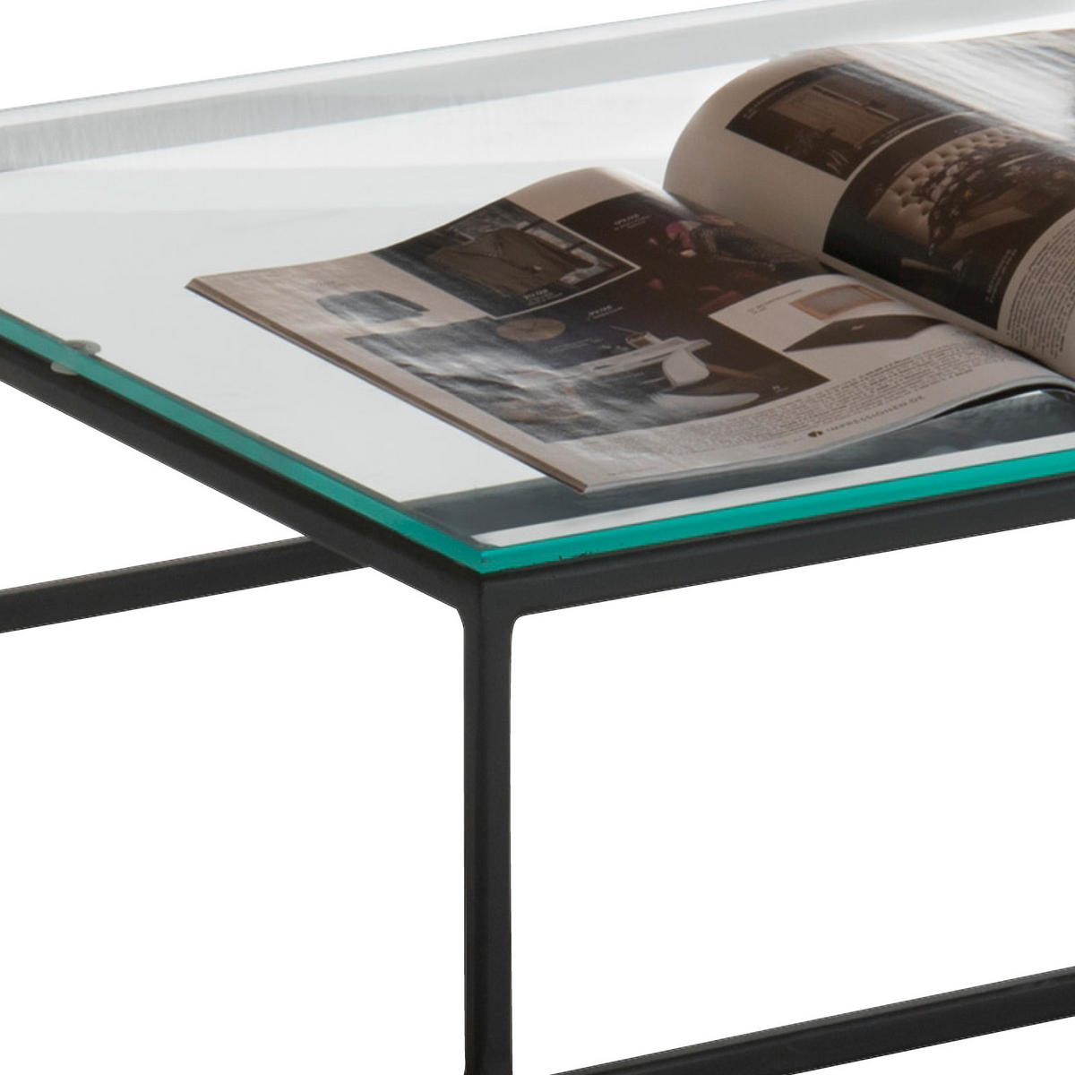 KLUB STOČIĆ  prozirna, crna, boja hrasta  - prozirna/boja hrasta, Moderno, staklo/drvo (110/60/42cm) - Hom`in