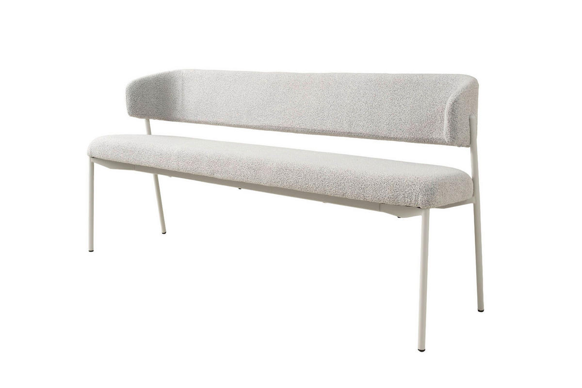 SITZBANK in Metall, Textil Greige  - Greige/Seidengrau, MODERN, Textil/Metall (163/80/56cm) - Schöner Wohnen