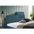 POLSTERBETT Matratze, Lattenrost Blau 160/200 cm  - Hellbraun/Blau, Design, Holz/Textil (160/200cm) - Johann Jakob