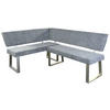 ECKBANK 142,5/187 cm Webstoff Hellgrau   - Hellgrau/Nickelfarben, MODERN, Textil/Metall (142,5/187cm) - MID.YOU