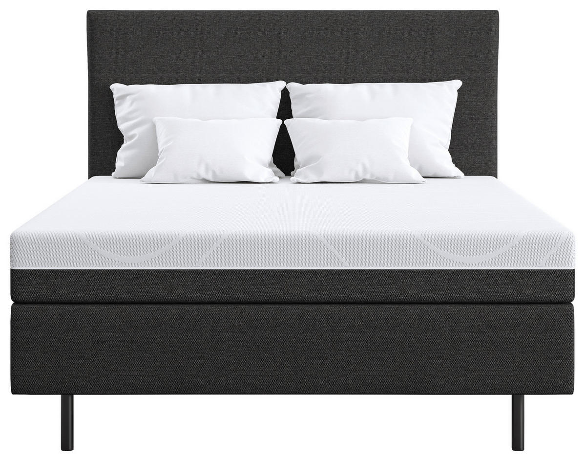 BOXSPRINGBETT 140/200 cm in Graphitfarben - tolles Design