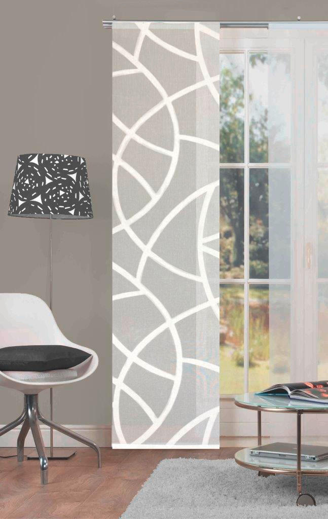 FLÄCHENVORHANG in Ecru transparent  - Ecru, KONVENTIONELL, Textil (60/245cm)