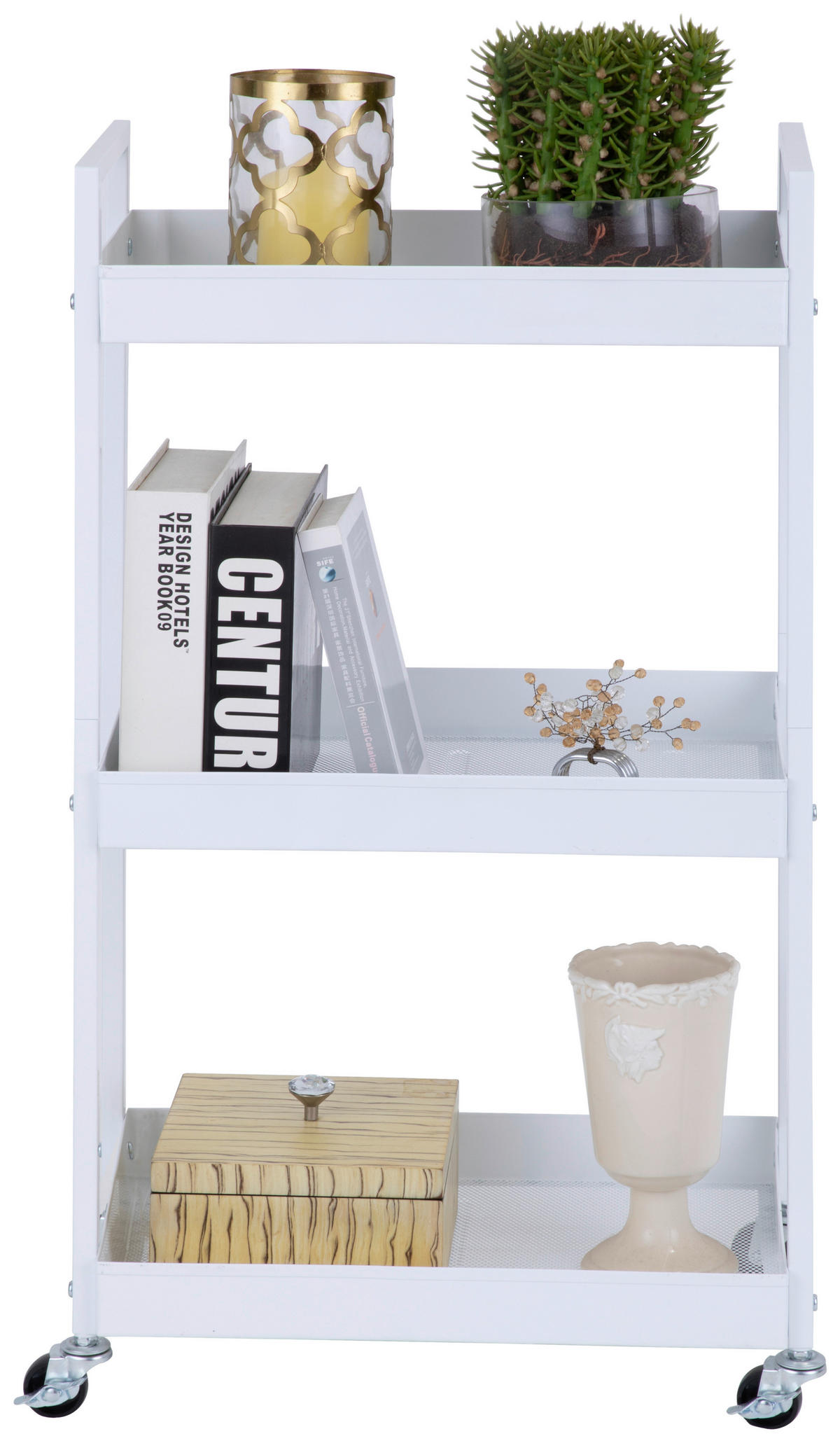 TÁLALÓKOCSI fehér  - fehér, Basics, műanyag/fém (45/30/80cm) - Boxxx