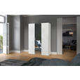 DREHTÜRENSCHRANK  in Weiß  - Chromfarben/Weiß, Design, Glas/Holzwerkstoff (152/195/59cm) - Carryhome