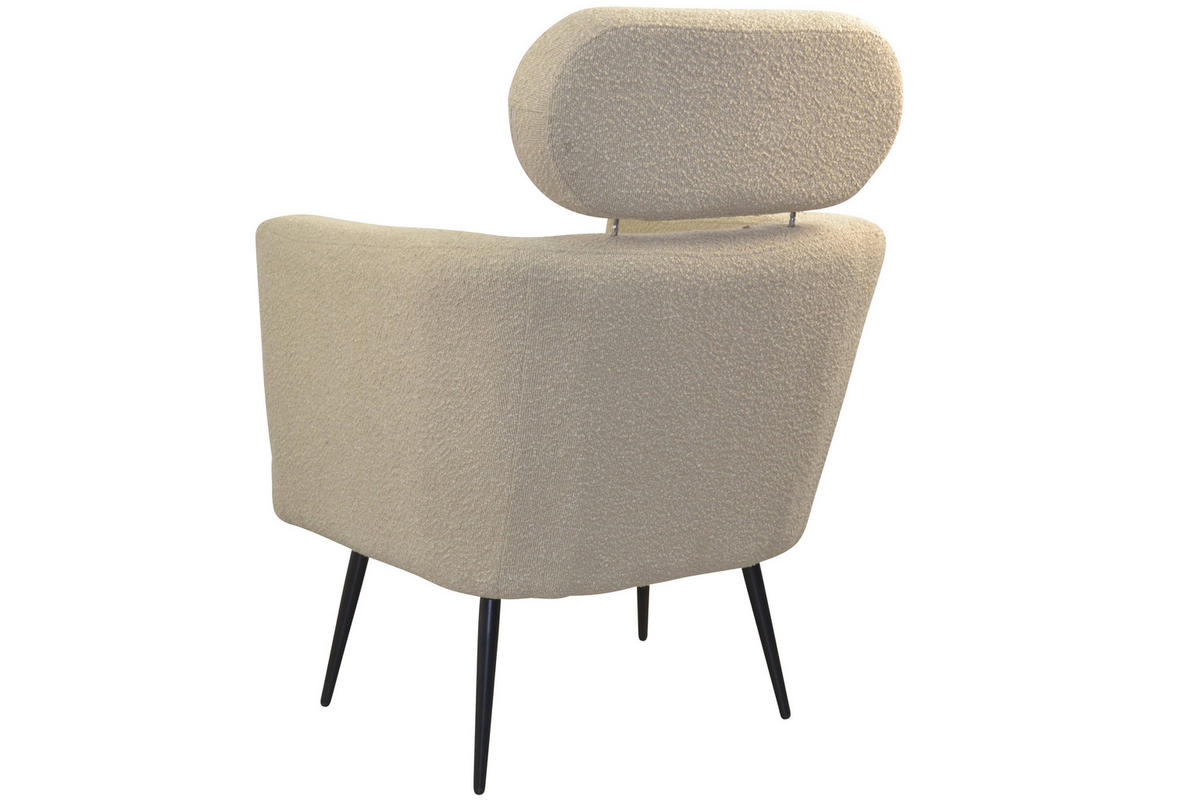 SESSEL Teddystoff Beige    - Beige/Schwarz, Design, Textil/Metall (67/72/95-103cm) - MID.YOU