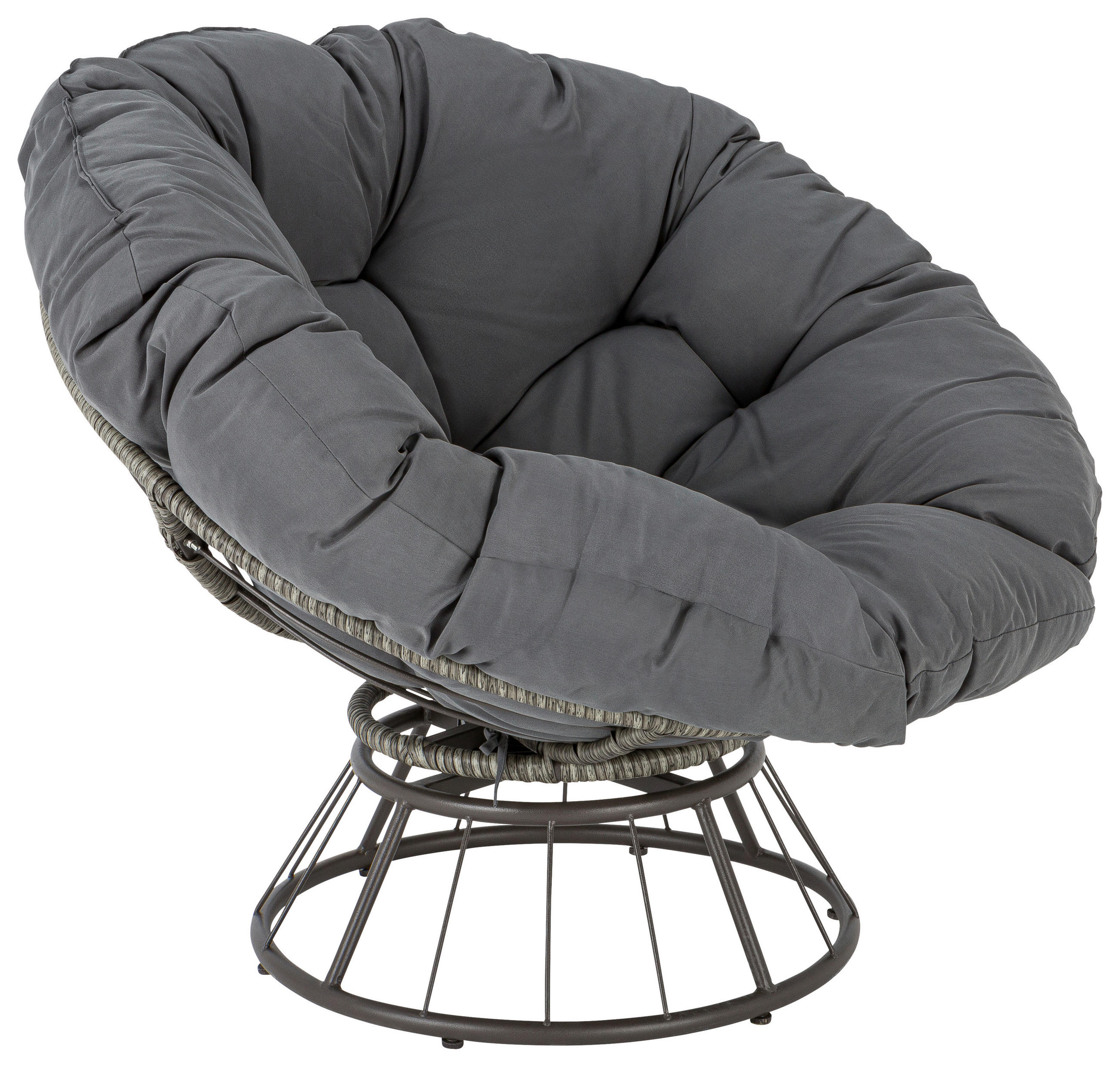 VRTNA FOTELJA  tamno siva  metal, plastika, tekstil      - siva/tamno siva, Lifestyle, metal/tekstil (96/76/90,5cm) - Ambia Garden