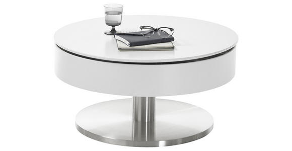 COUCHTISCH rund Weiß, Edelstahlfarben - Edelstahlfarben/Weiß, Design, Metall (79/79/40cm) - Xora
