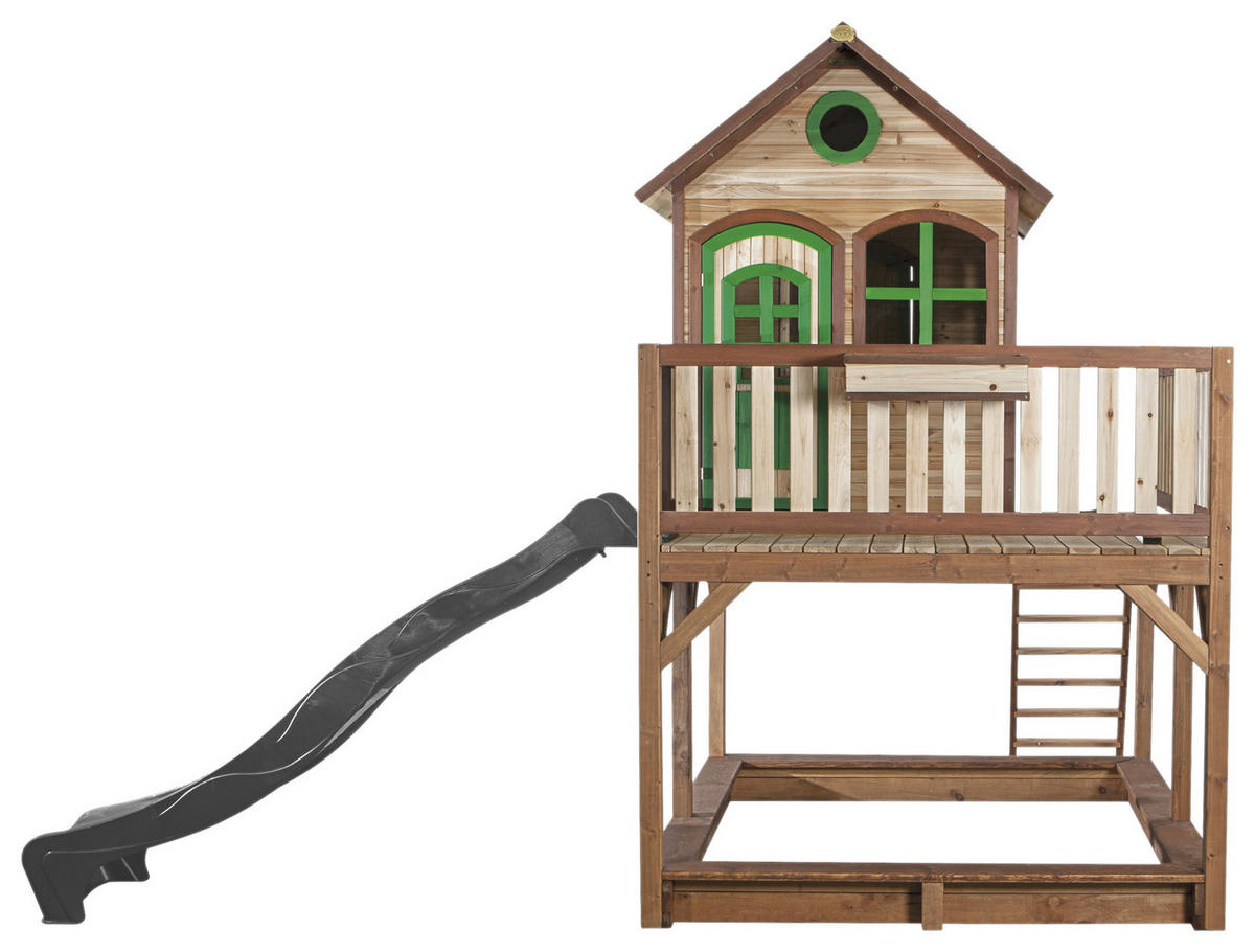 SPIELTURM 377/291/255 cm  - Braun/Grau, KONVENTIONELL, Holz (377/291/255cm) - Ambia Garden