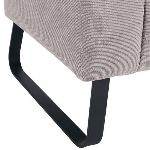 SITZBANK 175/87/77 cm  in Hellgrau  - Hellgrau/Schwarz, Design, Textil/Metall (175/87/77cm) - Novel