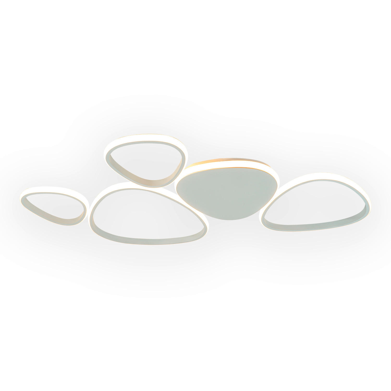 STROPNÍ LED SVÍTIDLO, 92/52/4 cm - vysoce lesklá bílá, Design, kov (92/52/4cm)