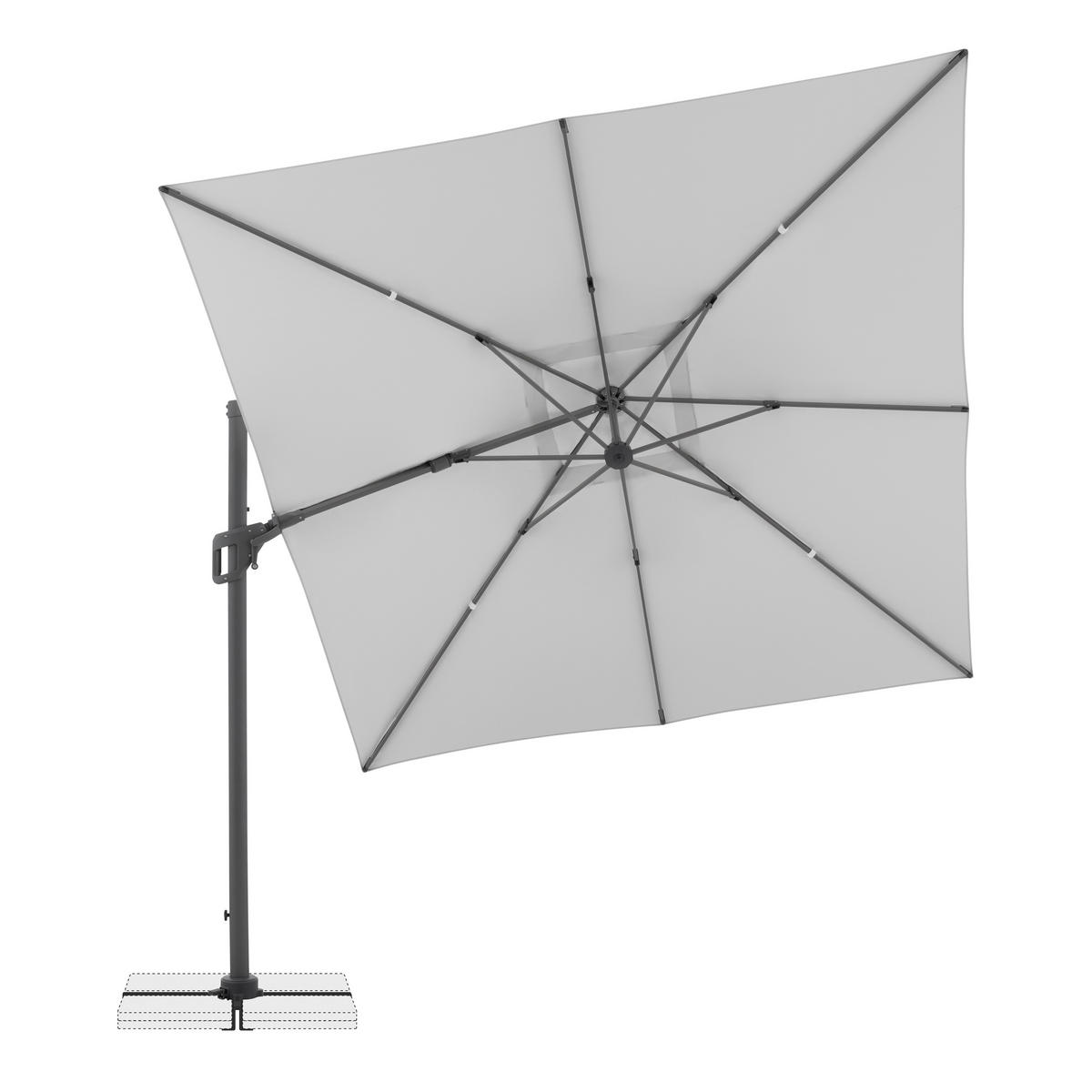 AMPELSCHIRM  300/300 cm  - Anthrazit/Hellgrau, Design, Textil/Metall (300/300cm) - Amatio