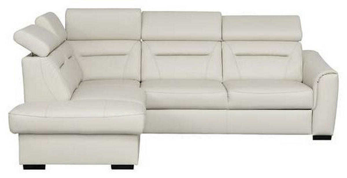 ECKSOFA Lederlook Echtleder Creme  - Wengefarben/Creme, Design, Leder/Holz (212/260cm) - Celina Home