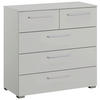 KOMMODE  in 80/81/42 cm  - Silberfarben/Hellgrau, Design, Holzwerkstoff/Kunststoff (80/81/42cm) - Novel
