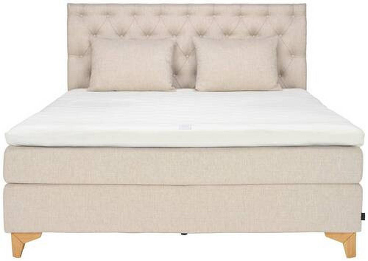 BOXSPRINGBETT 180/200 cm  in Naturfarben  - Naturfarben, KONVENTIONELL, Holz/Textil (180/200cm) - Jensen