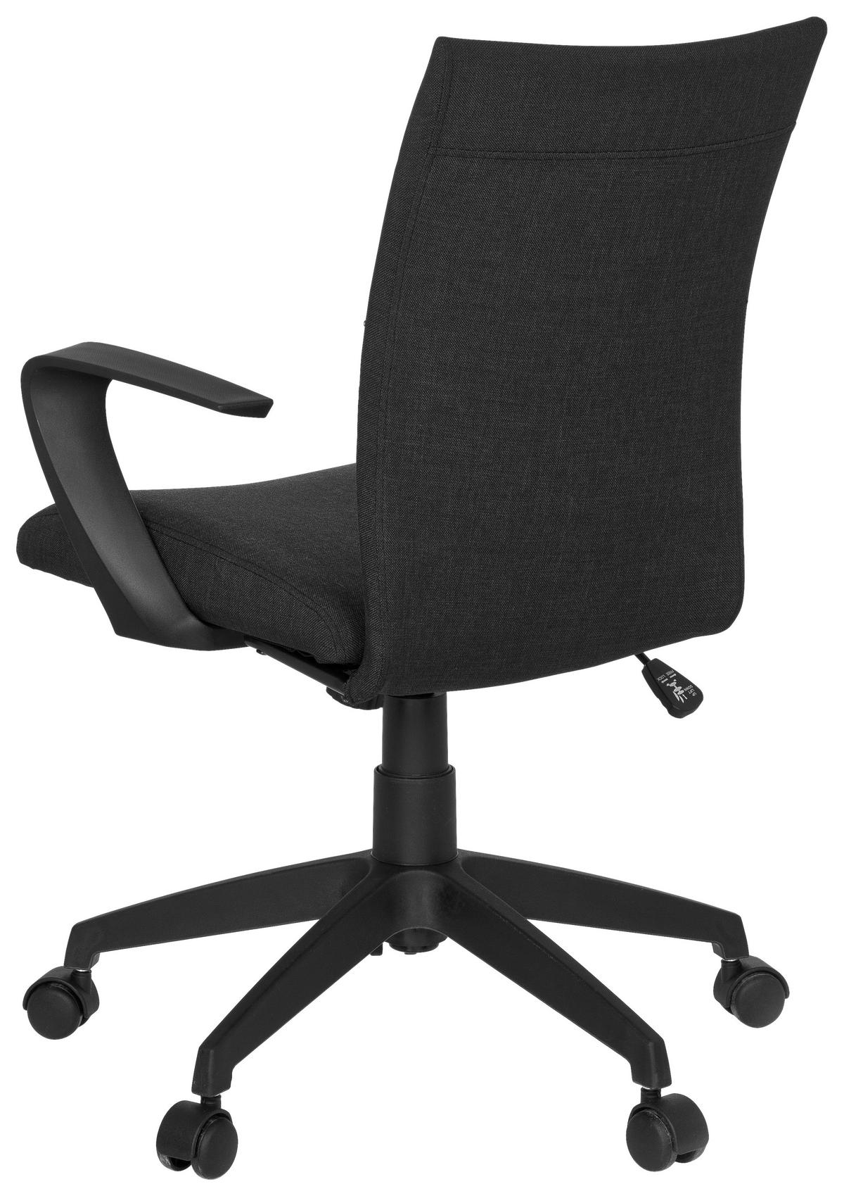 OTOČNÁ ŽIDLE, plochá tkanina, černá - černá, Moderní, textil/plast (54/104/44cm) - MID.YOU