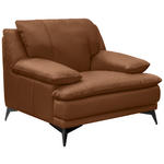 SESSEL in Echtleder Cognac  - Cognac/Schwarz, Design, Leder/Metall (115/92/98cm) - Novel
