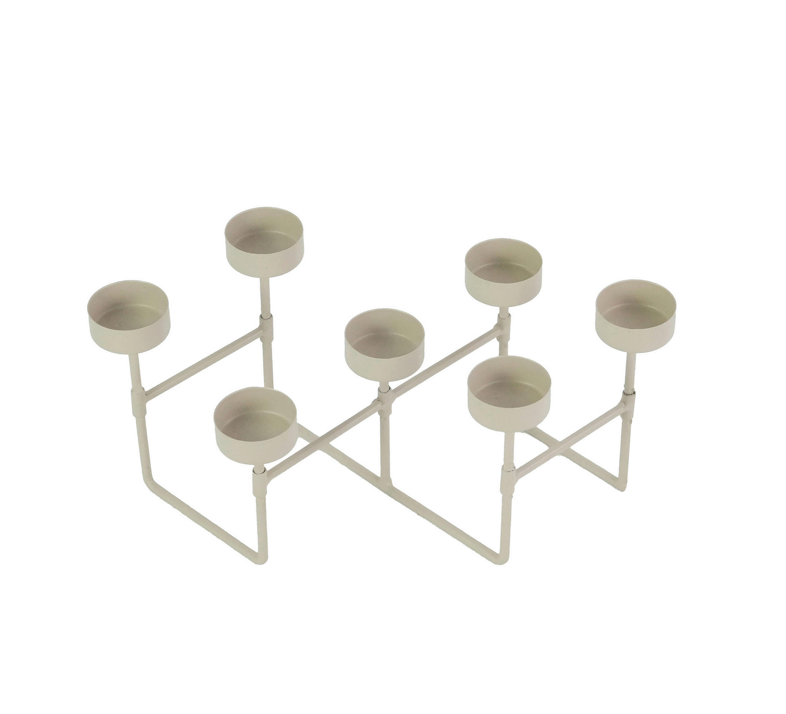 KERZENHALTER - Beige, Basics, Metall (21/12/9cm) - Ambia Home