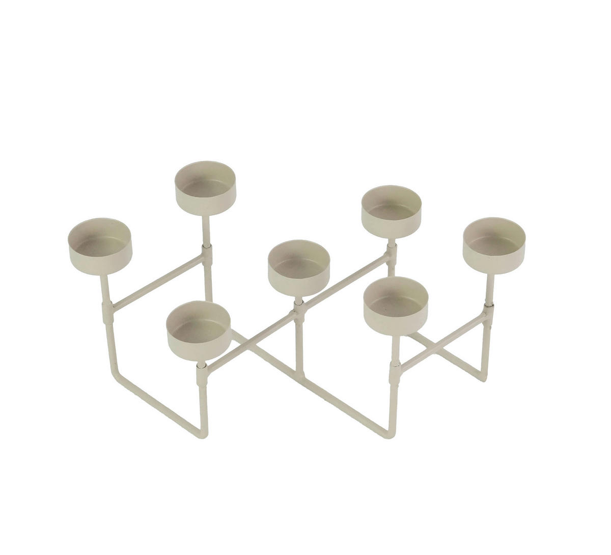 KERZENHALTER - Beige, Basics, Metall (21/12/9cm) - Ambia Home