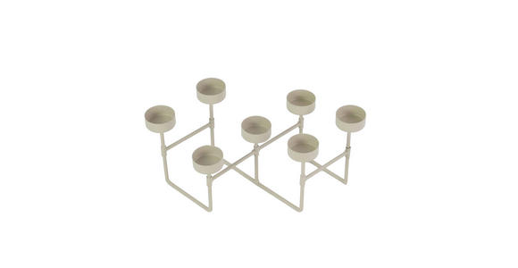 KERZENHALTER - Beige, Basics, Metall (21/12/9cm) - Ambia Home
