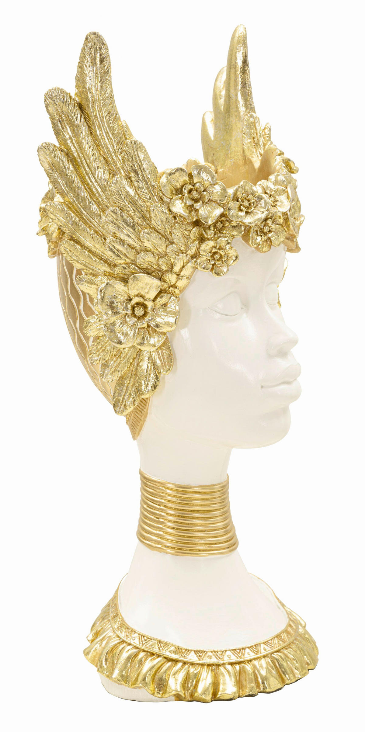 SKULPTUR - Goldfarben/Weiß, Basics, Kunststoff (17.5/38/17cm)