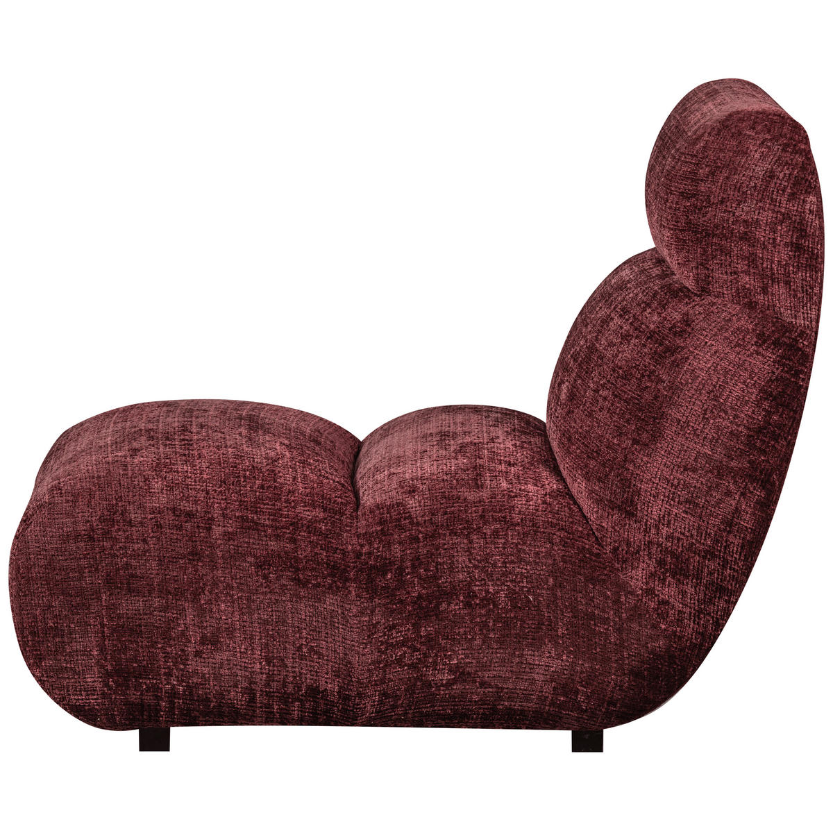 SESSEL in Chenille Aubergine  - Aubergine/Schwarz, Design, Kunststoff/Textil (75/82/96cm) - Livetastic