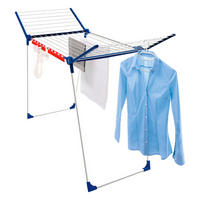 STANDTROCKNER PEGASUS 200 SOLID 167/66,5/87 cm  - Blau/Weiss, Basics, Metall (167/66,5/87cm) - Leifheit