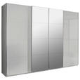 SCHWEBETÜRENSCHRANK in Seidengrau - Chromfarben/Seidengrau, Design, Glas/Holzwerkstoff (271/223/68cm) - Novel