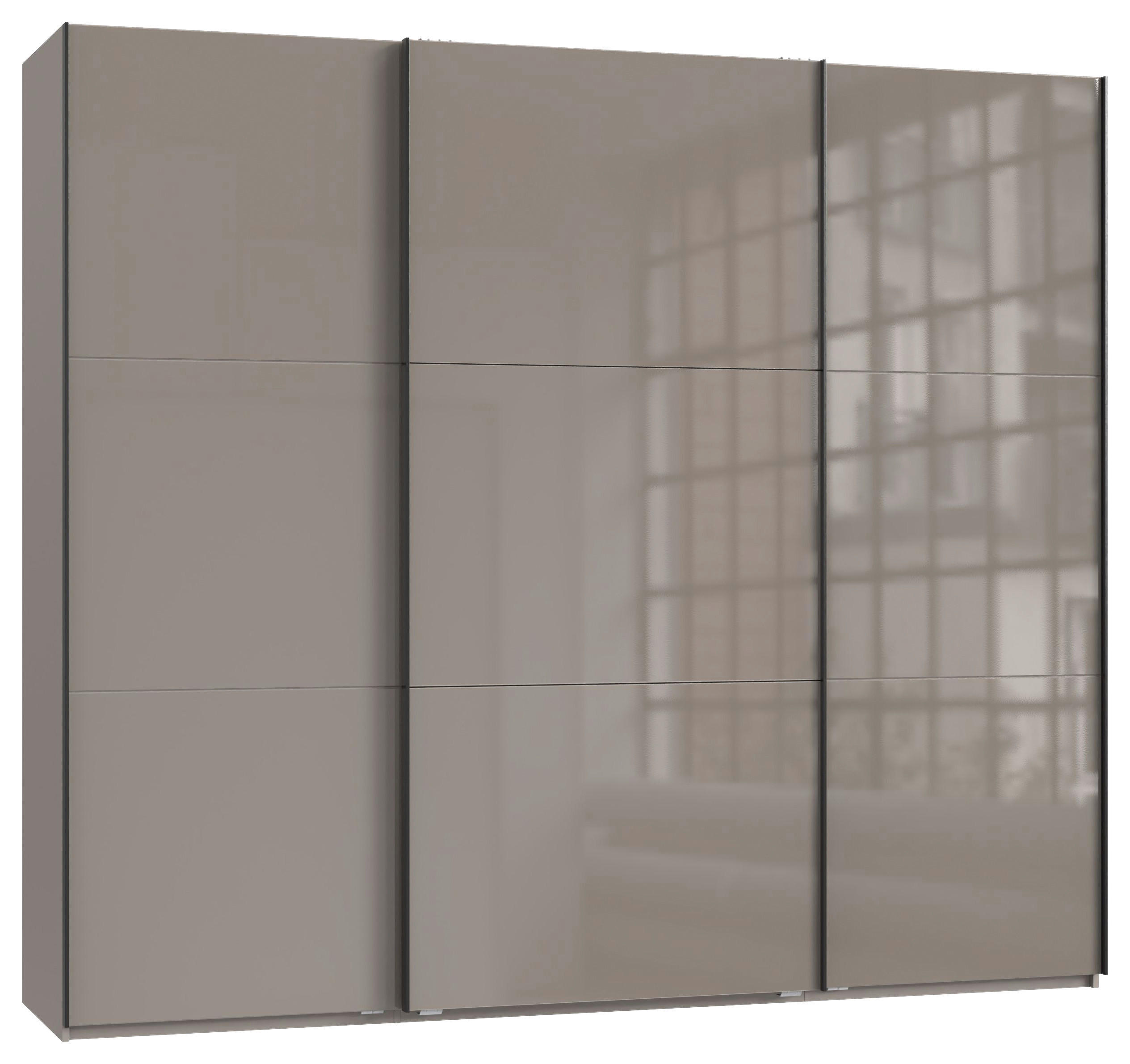 SCHWEBETÜRENSCHRANK  in Sahara  - Schwarz/Sahara, KONVENTIONELL, Glas/Holzwerkstoff (250/216/65cm) - Stylife
