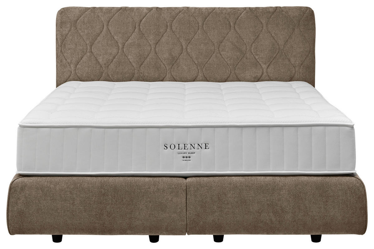 BOXSPRINGBETT 180/200 cm  in Braun  - Schwarz/Braun, Design, Kunststoff/Textil (180/200cm) - Johann Jakob