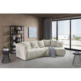 ECKSOFA in Chenille Creme  315/180 cm  - Creme/Schwarz, MODERN, Kunststoff/Textil (315/180cm) - Hom`in