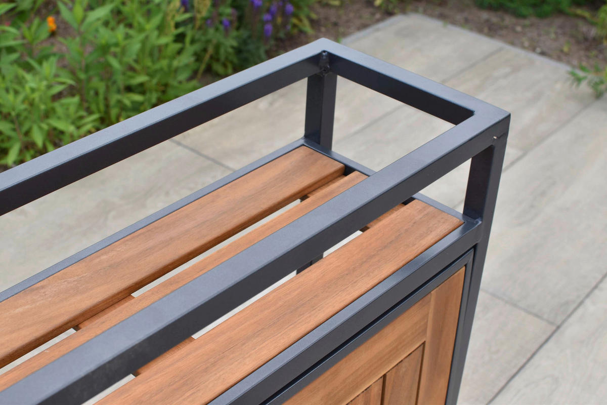 GARTENTISCHGRUPPE  - Graphitfarben/Naturfarben, KONVENTIONELL, Holz/Textil - Gardenson