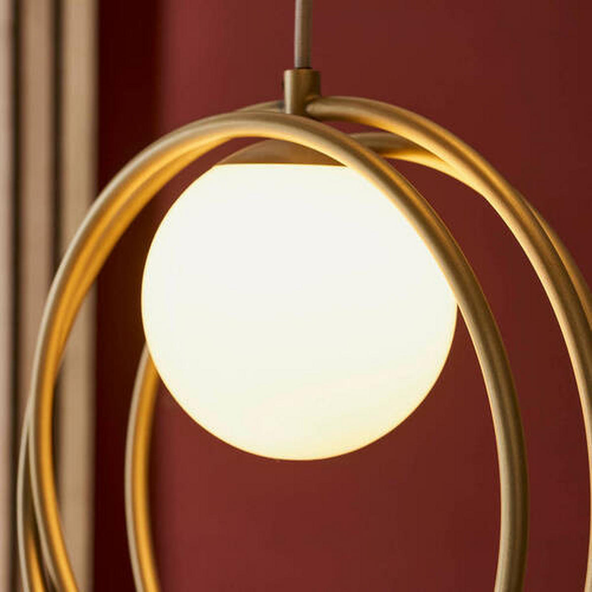 HÄNGELEUCHTE Endon Emilio 45/212.5 cm   - Goldfarben/Opal, Design, Glas (45/212.5cm) - ENDON