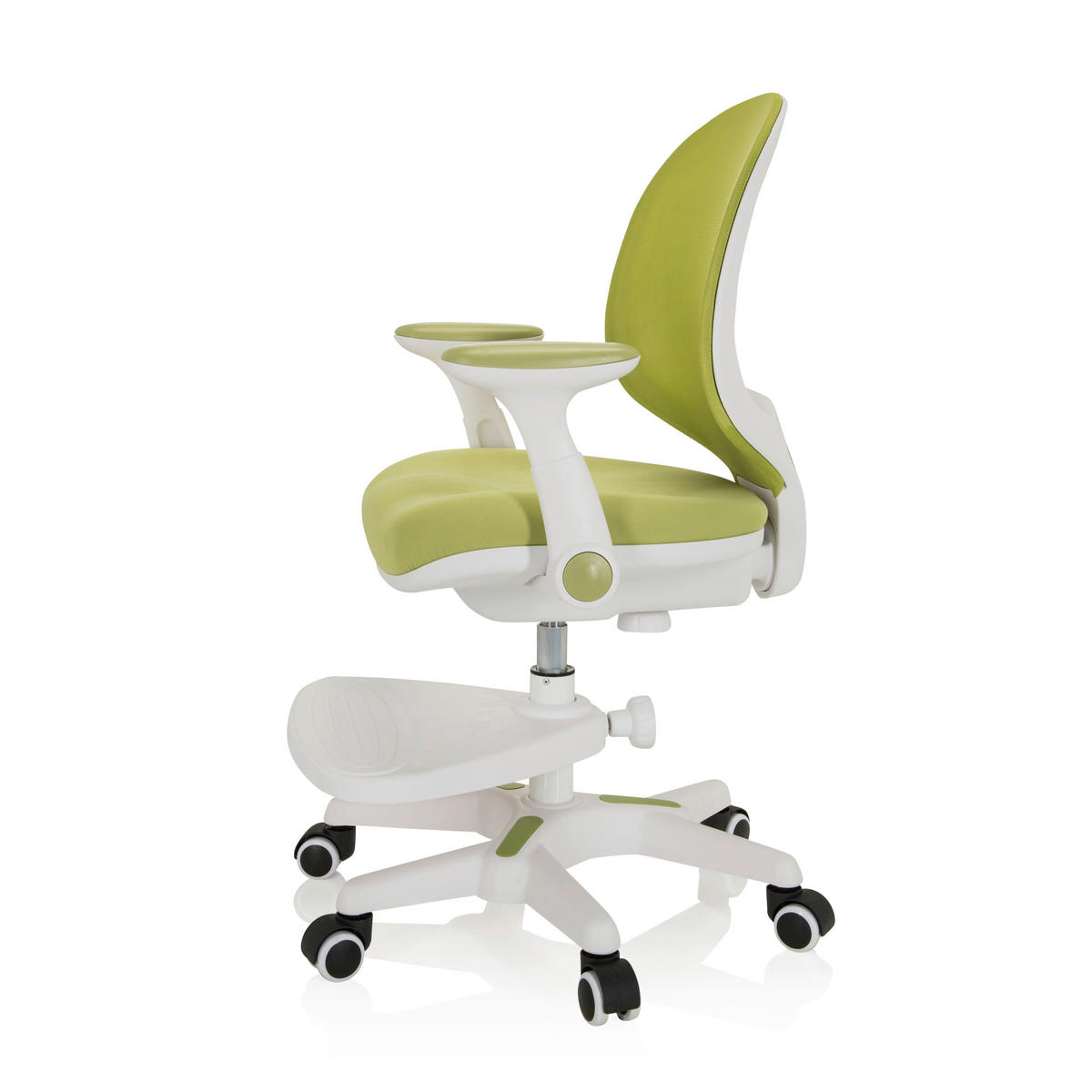 JUGENDDREHSTUHL Netzbespannung Weiß, Hellgrün  - Weiß/Hellgrün, MODERN, Kunststoff/Textil (56/89/52cm) - MID.YOU