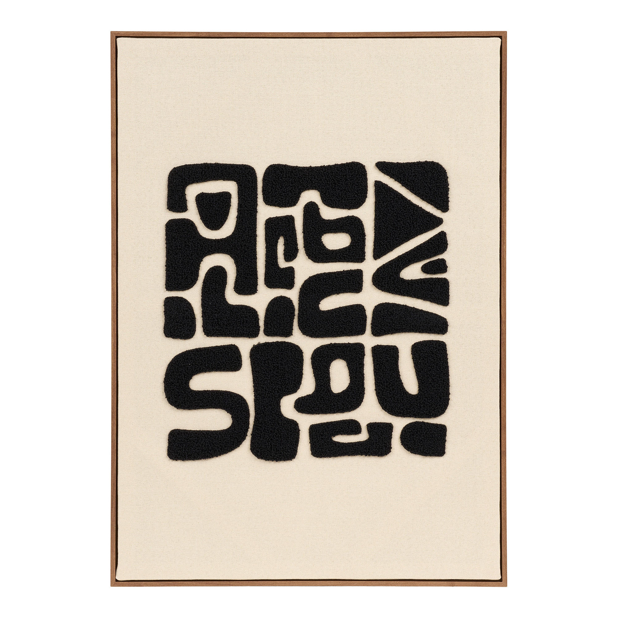 BILD Abstraktes Schwarz, Beige  - Beige/Schwarz, Basics, Holzwerkstoff/Textil (70/50/2,5cm)