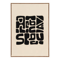 BILD Abstraktes Schwarz, Beige  - Beige/Schwarz, Basics, Holzwerkstoff/Textil (70/50/2,5cm)
