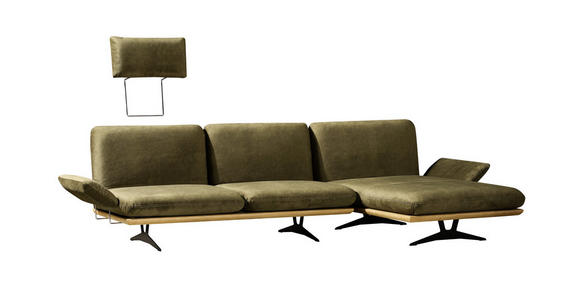 SCHLAFSOFA in Holz, Textil Grün, Eichefarben  - Eichefarben/Beige, Design, Holz/Textil (204/92/90cm) - Dieter Knoll