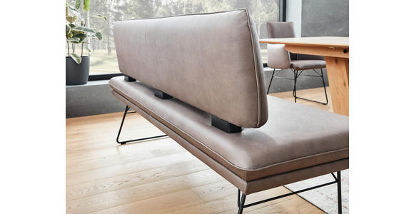 SITZBANK in Metall, Textil Braun, Schwarz  - Schwarz/Braun, Design, Textil/Metall (195/91/65cm) - Dieter Knoll