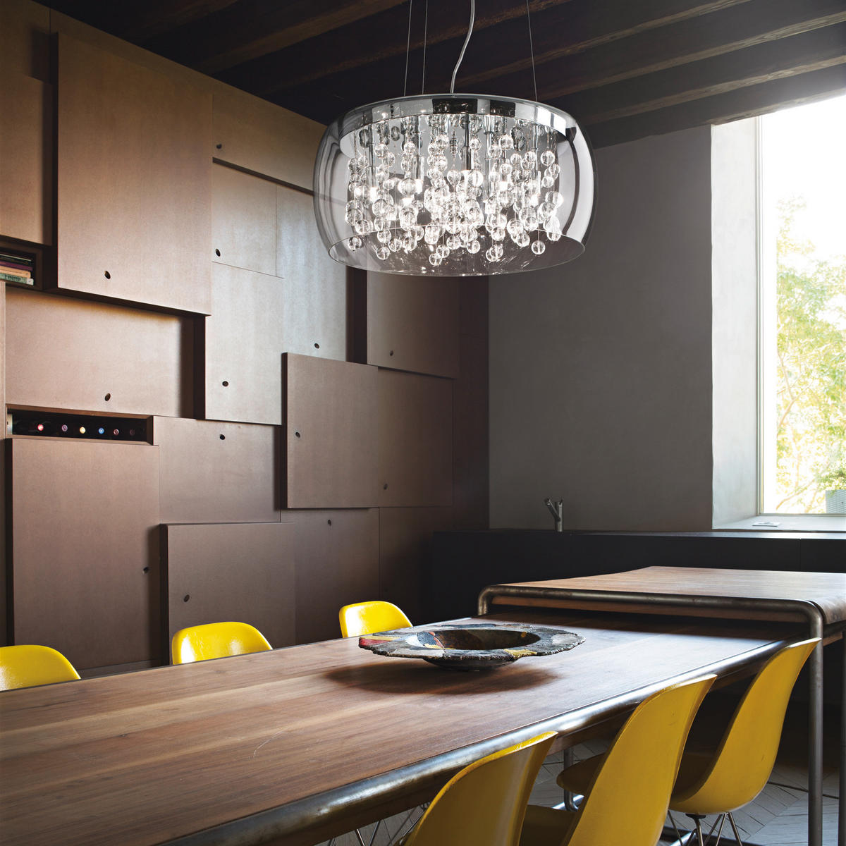 HÄNGELEUCHTE Trasparente 50/45\220 cm   - Chromfarben/Transparent, KONVENTIONELL, Glas/Metall (50/45\220cm)