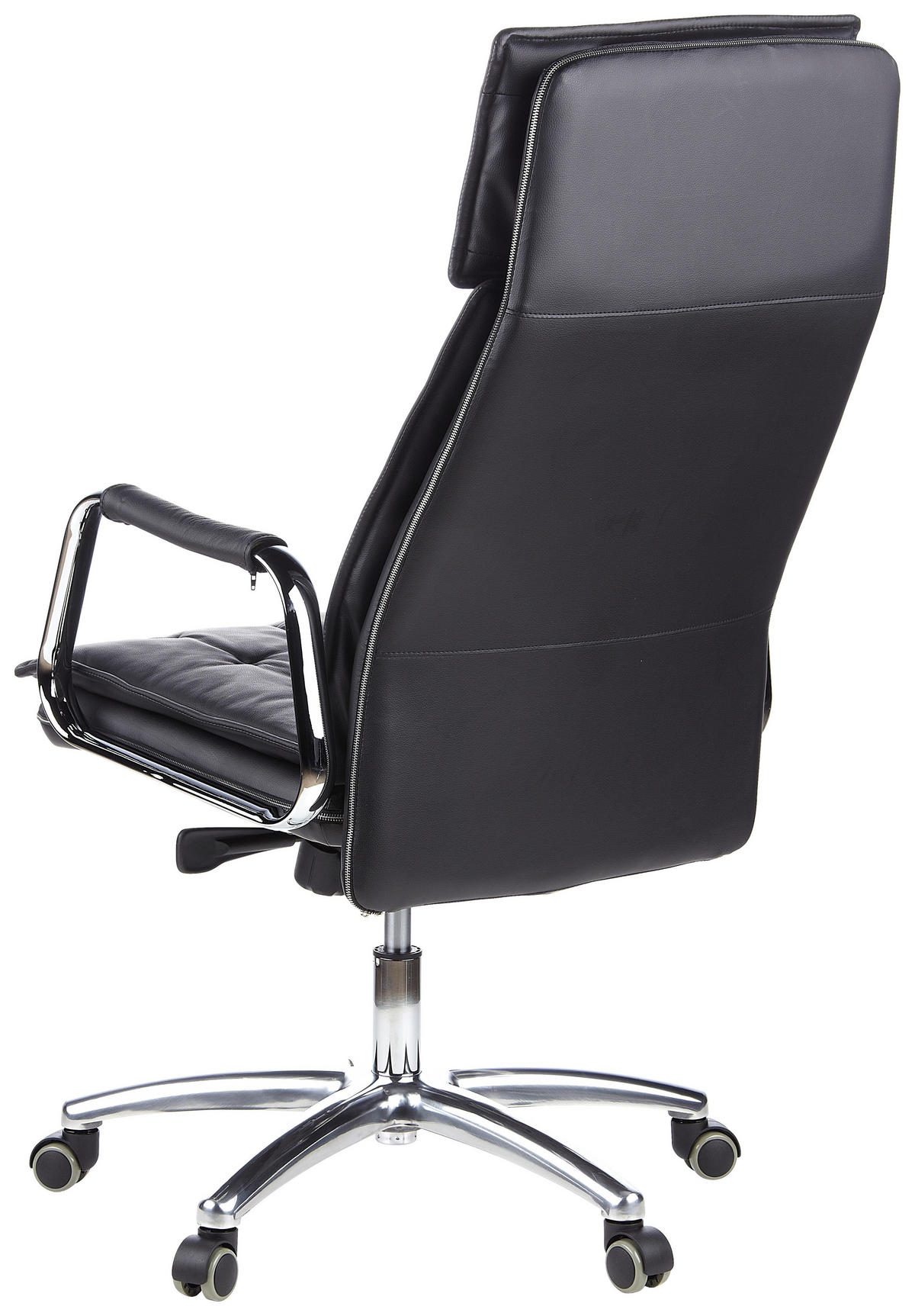 CHEFSESSEL Schwarz  - Schwarz, Basics, Leder/Kunststoff (60/130/48cm) - MID.YOU