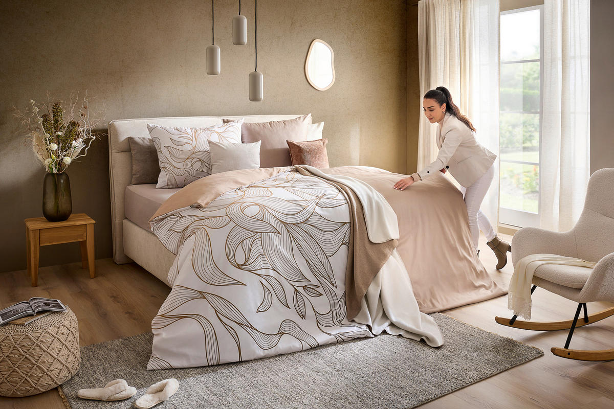 KÉTOLDALAS ÁGYNEMŰHUZAT 140/200 cm  - bézs, Konventionell, textil (140/200cm) - Esposa