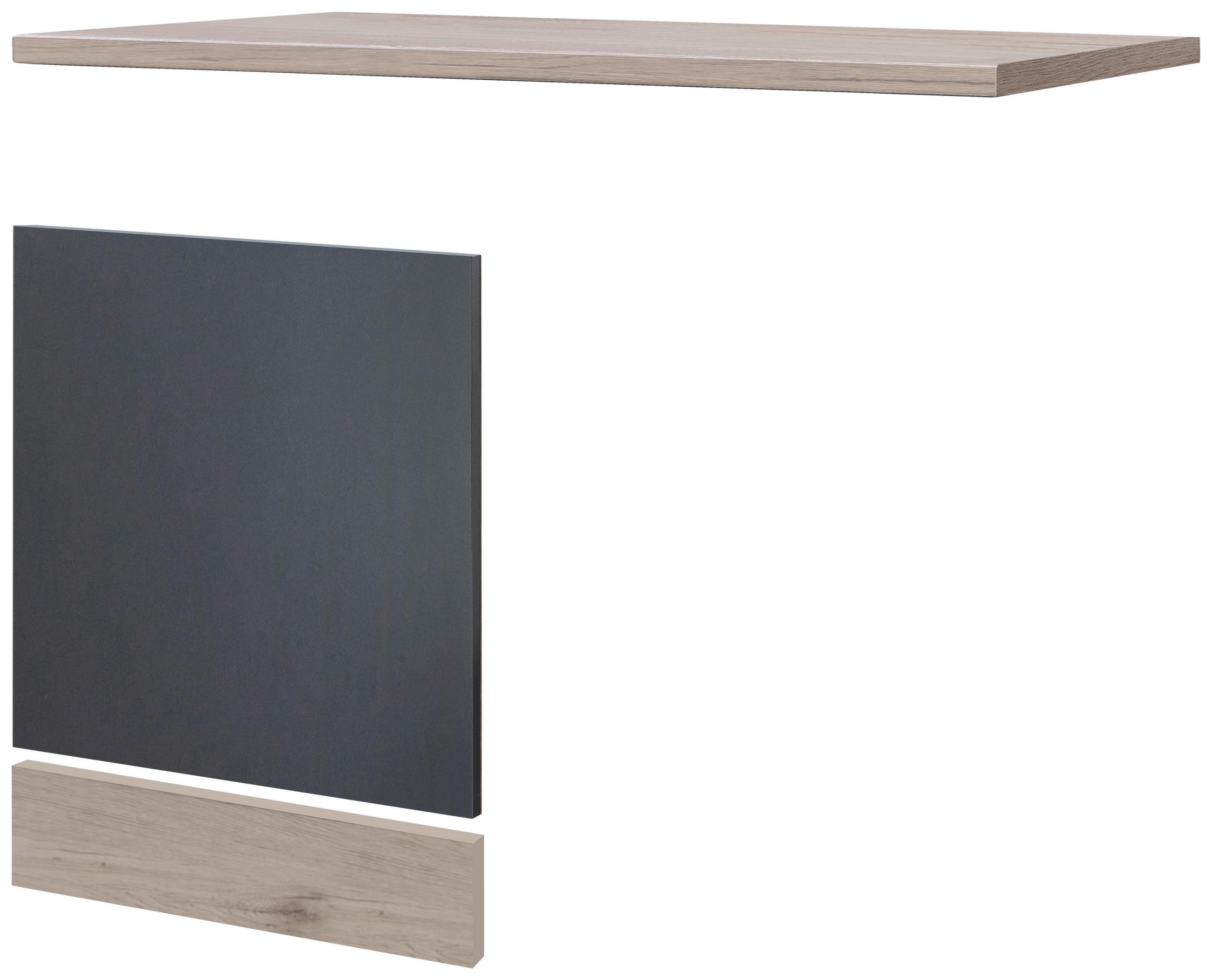 GESCHIRRSPÜLERFRONT 110/85/60 cm  in Dunkelgrau, Eiche San Remo  - Dunkelgrau/Eiche San Remo, MODERN, Holzwerkstoff (110/85/60cm) - FlexWell