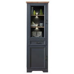 VITRINE in Eiche Artisan  - Graphitfarben/Eiche Artisan, ROMANTIK / LANDHAUS, Glas/Holzwerkstoff (66/204/42cm) - Hom`in