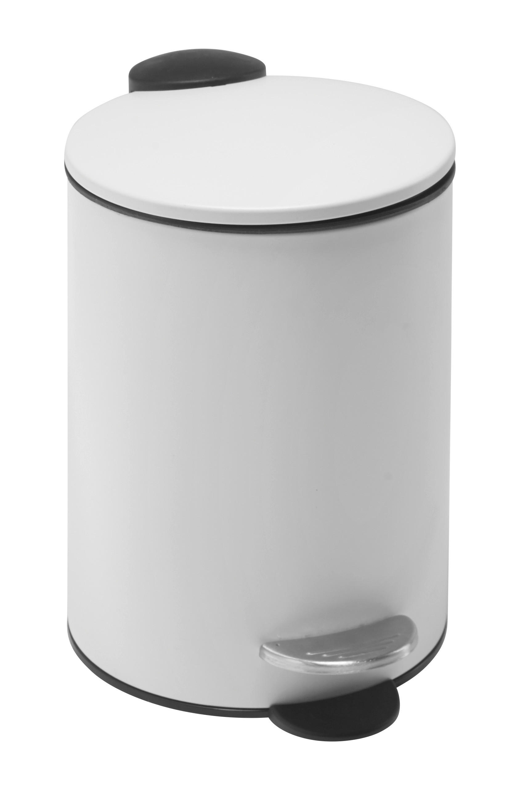 NÁŠĽAPNÝ ODPADKOVÝ KÔŠ - čierna/biela, Basics, kov/plast (16,8/25cm) - Homeware