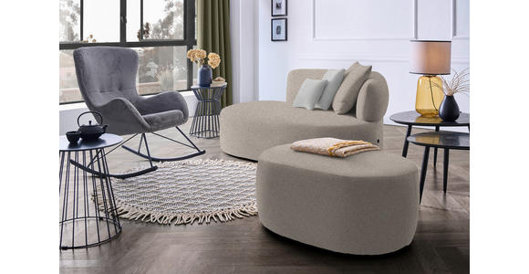RÉCAMIERE in Plüsch Grau, Graubraun - Graubraun/Schwarz, MODERN, Kunststoff/Textil (166/86/105cm) - Hom`in
