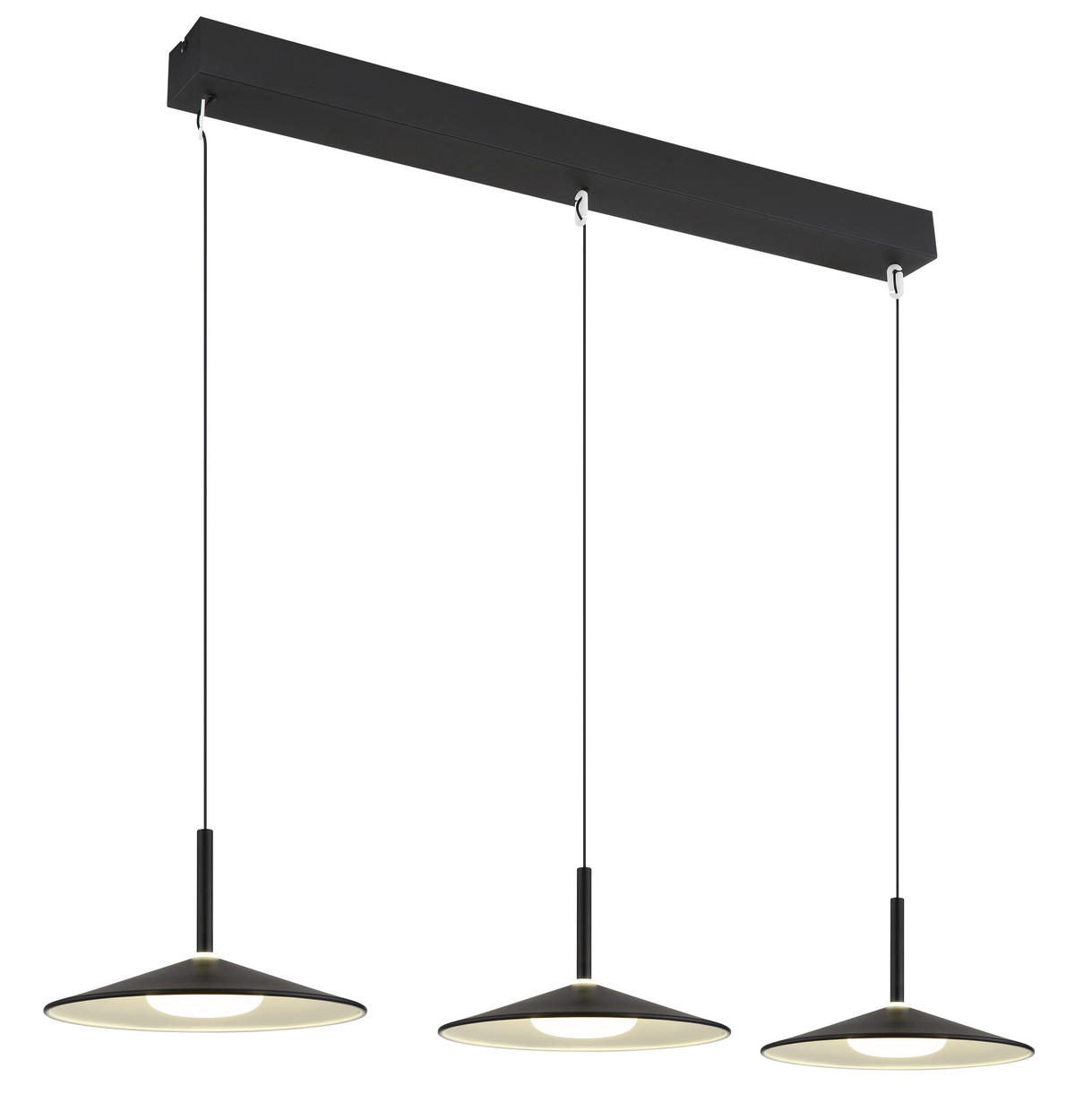 LED-HÄNGELEUCHTE LAMPONE 95/25/180 cm   - Schwarz/Weiß, Design, Kunststoff/Metall (95/25/180cm) - Globo