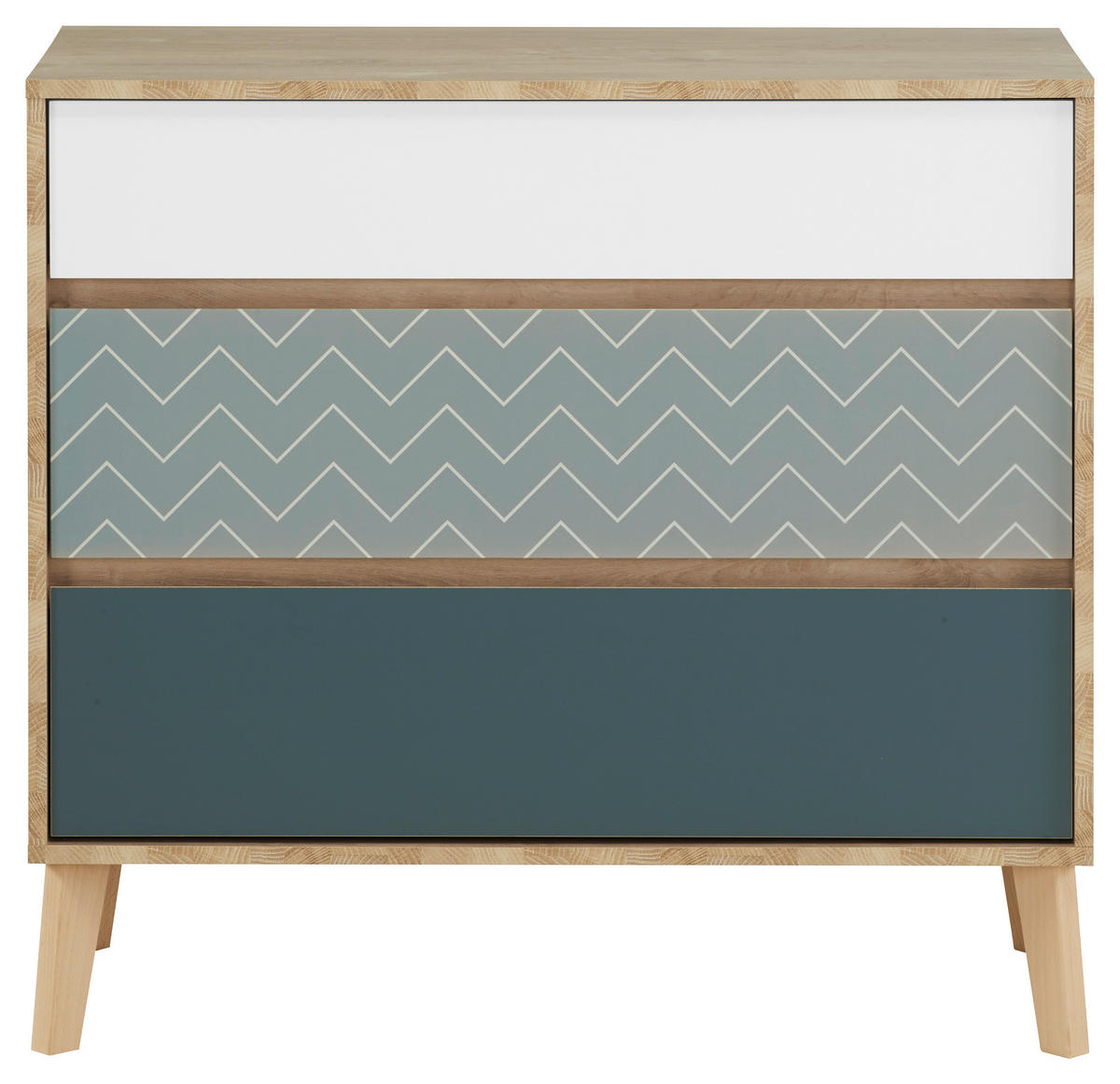 KOMMODE  in 94/86/40 cm  - Blau/Eichefarben, MODERN, Holz/Holzwerkstoff (94/86/40cm) - MID.YOU