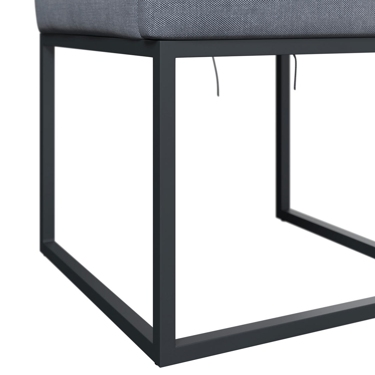 GARTENSESSEL Metall, Textil Dunkelgrau  - Graublau/Dunkelgrau, MODERN, Textil/Metall (63/75/60cm) - Beldano